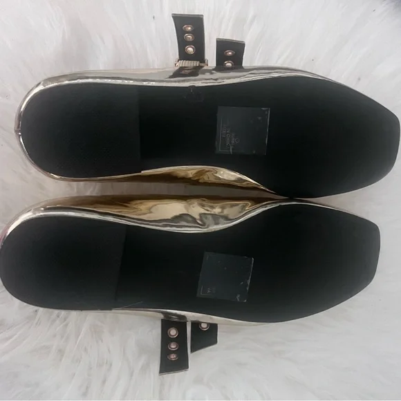 AZALEA WANG KIMBERLIE GOLD BALLET FLAT - Picture 4 of 7